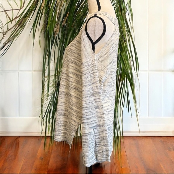 Michael Stars Black Marbled One-Shoulder Tunic Sweater - Size L - Linen Blend - Picture 5 of 15